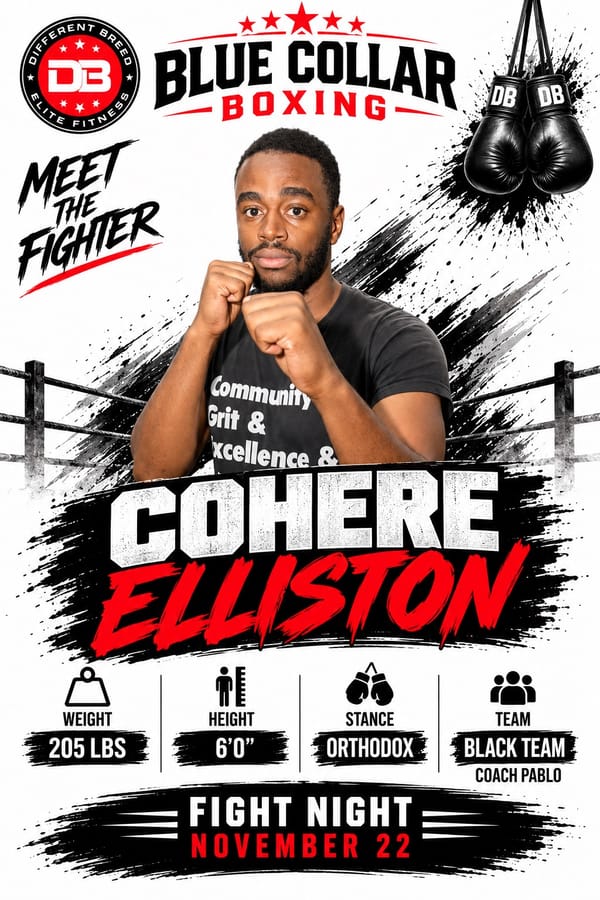 Cohere Elliston, Meet the Fighter card