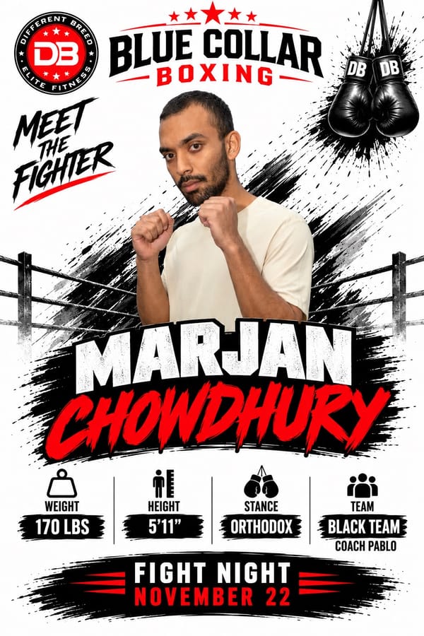 Marjan Chowdhury, Meet the Fighter card
