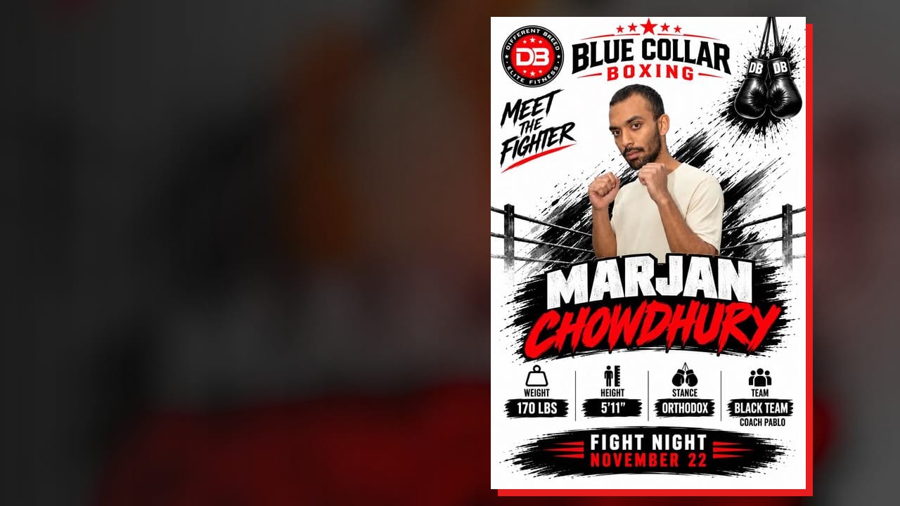 Marjan Chowdhury, Meet the Fighter card